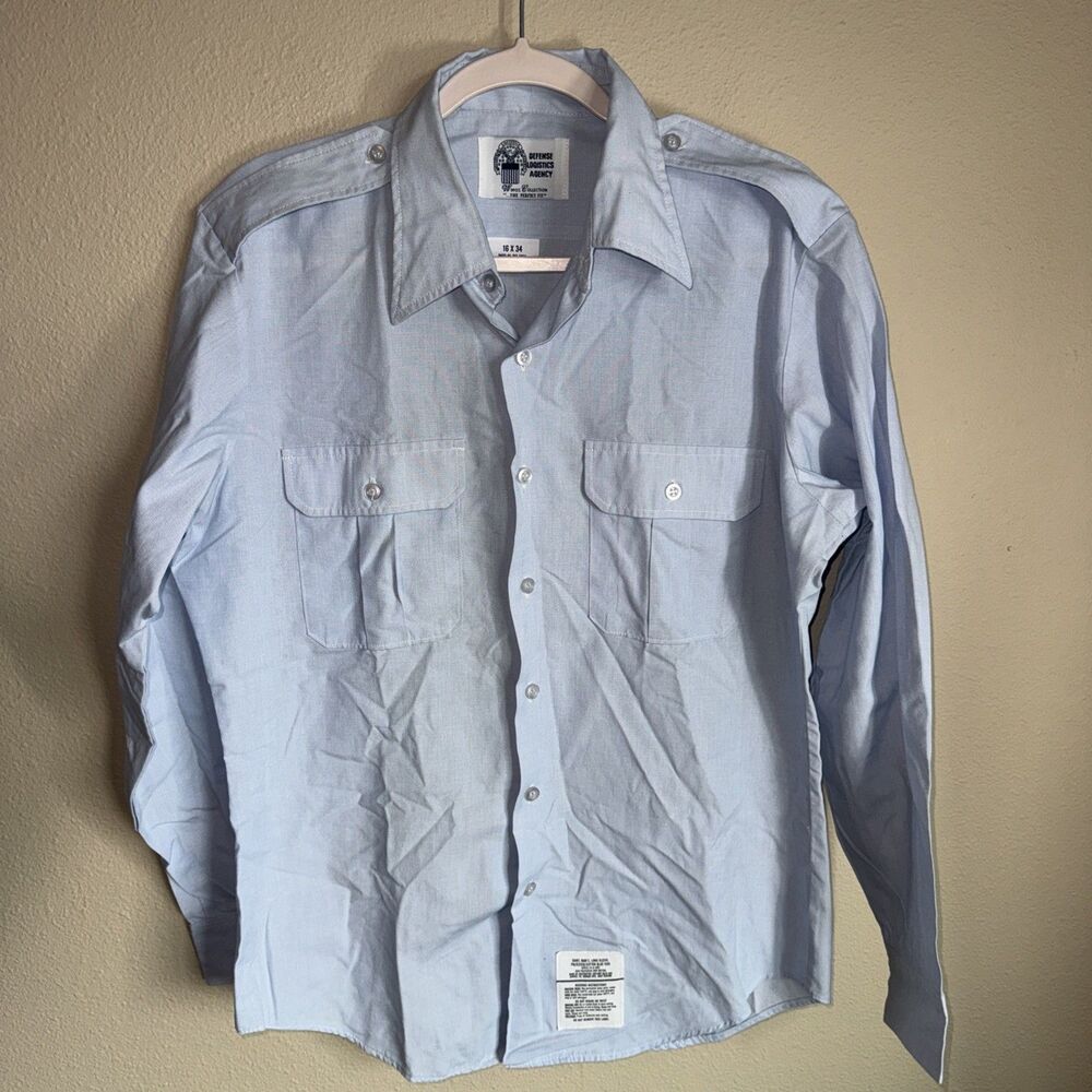 Defense Logistics Agency Men’s Button Shirt Blue